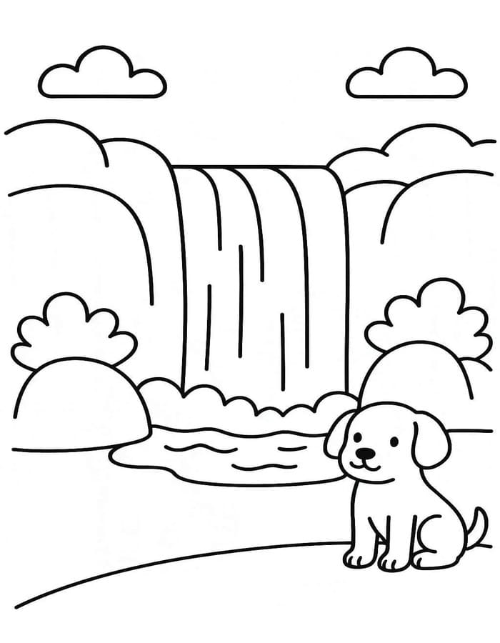 Zeichne Wasserfall einfach