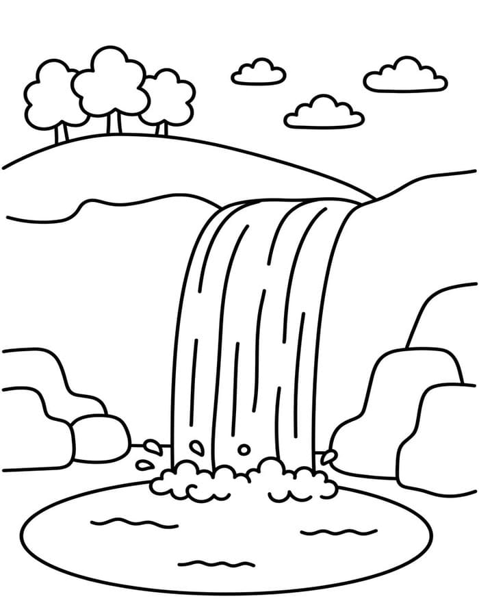 Zeichne Wasserfall kostenlos basisch