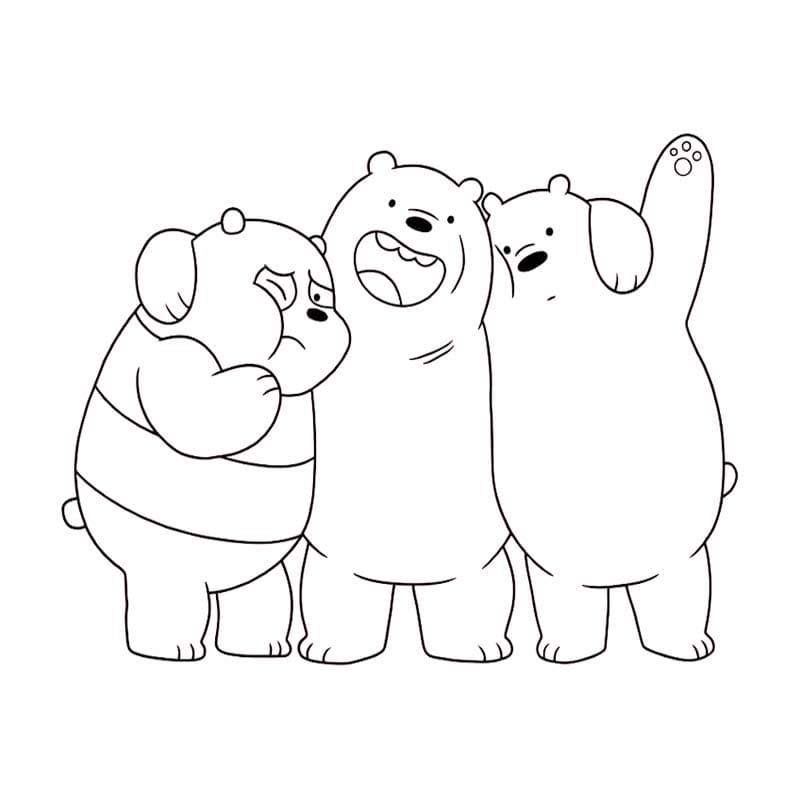 Zeichne We bare Bears basisch