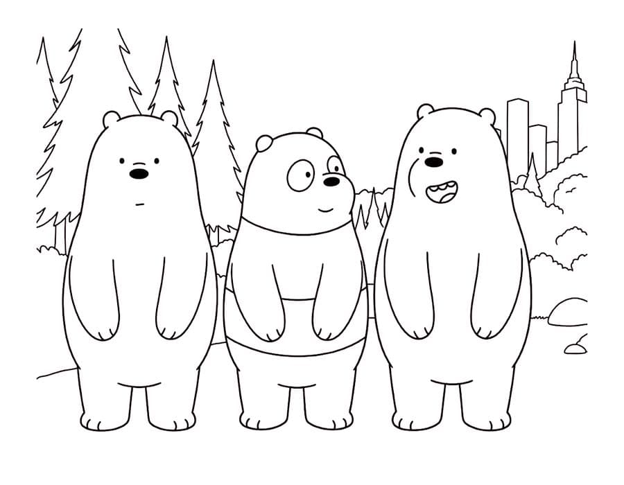 Zeichne We bare Bears druckbare einfach