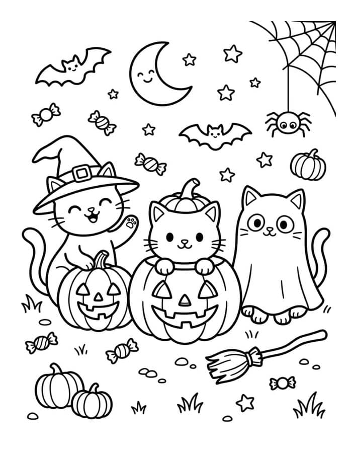 Druckbare Halloween Katze