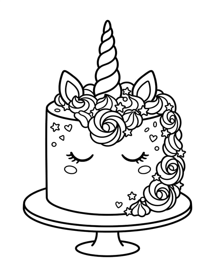 Einhornkuchen druckbare