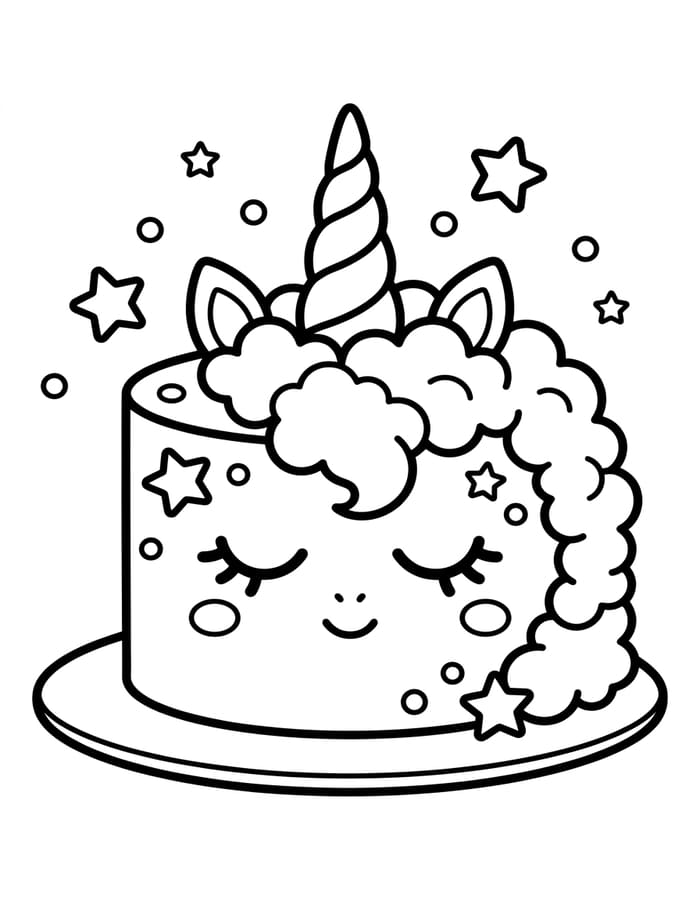Einhornkuchen druckbare für Kinder