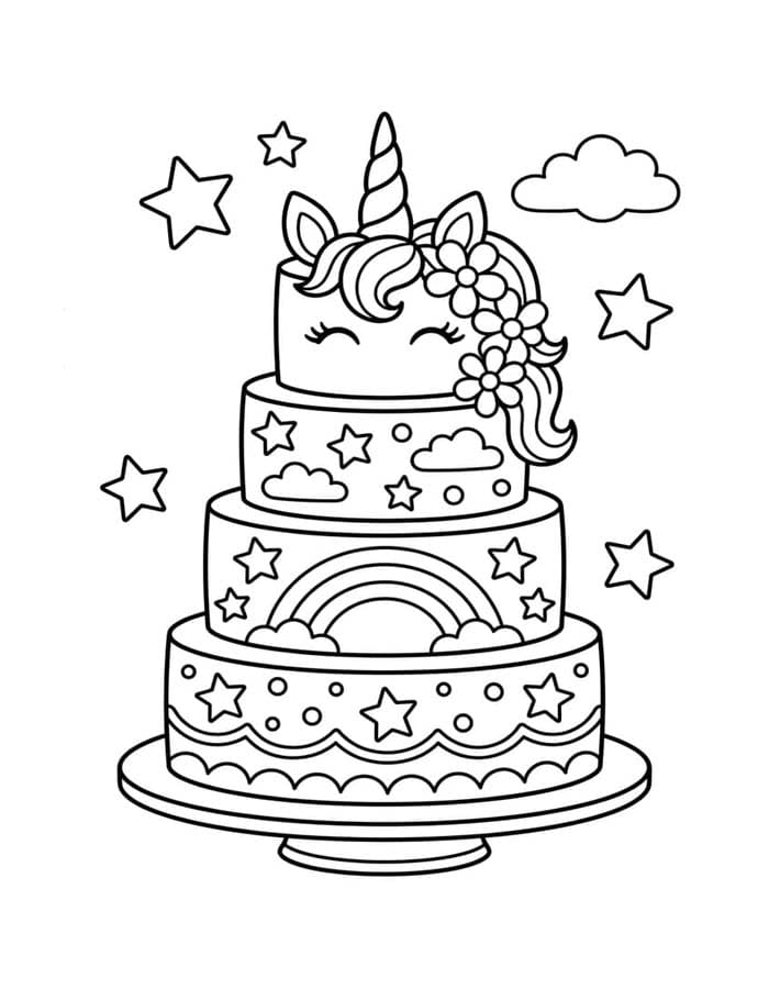 Einhornkuchen kostenlos druckbare