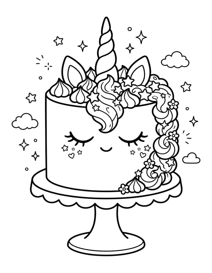 Einhornkuchen kostenlos druckbare einfach