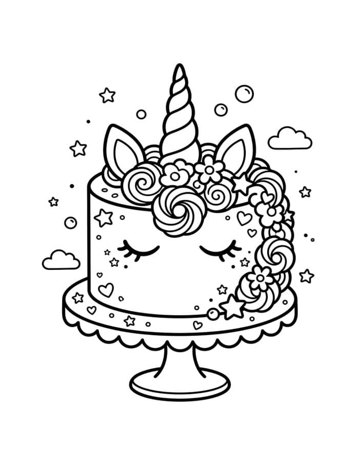 Einhornkuchen kostenlos druckbare für Kinder