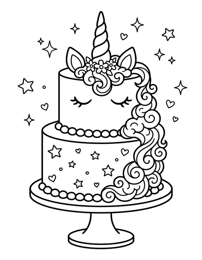 Einhornkuchen zum Ausdrucken