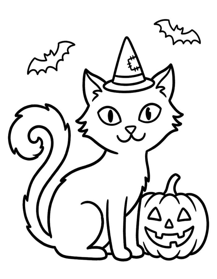 Halloween Katze druckbare basisch