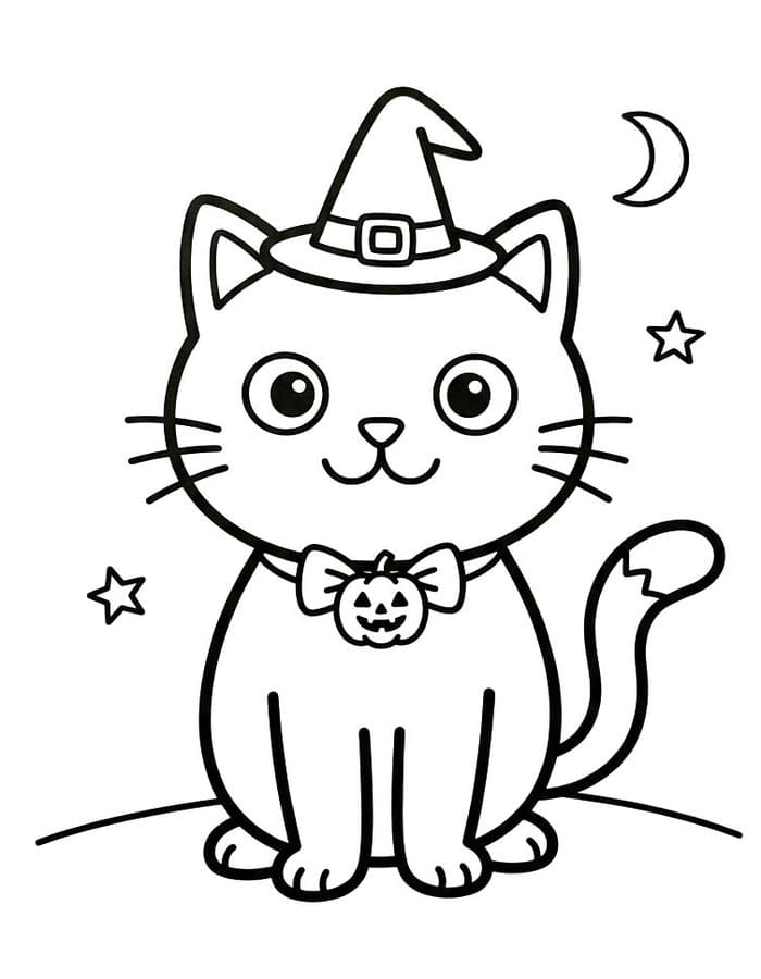 Halloween Katze druckbare einfach