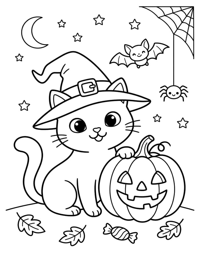 Halloween Katze kostenlos druckbare