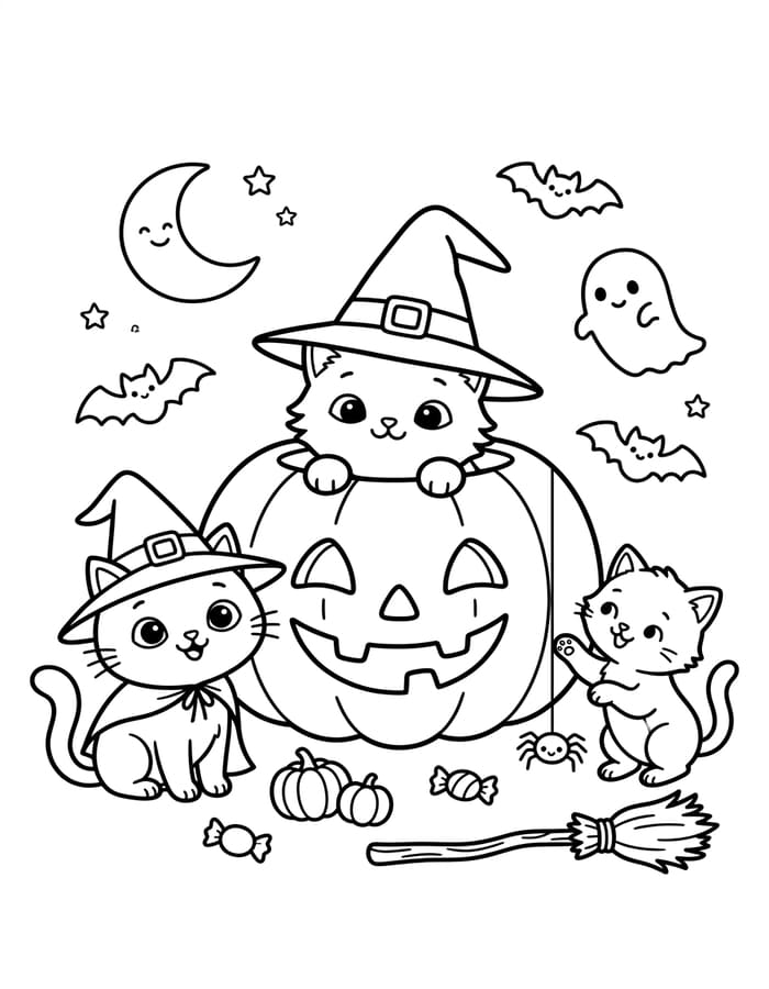 Halloween Katze kostenlos druckbare einfach