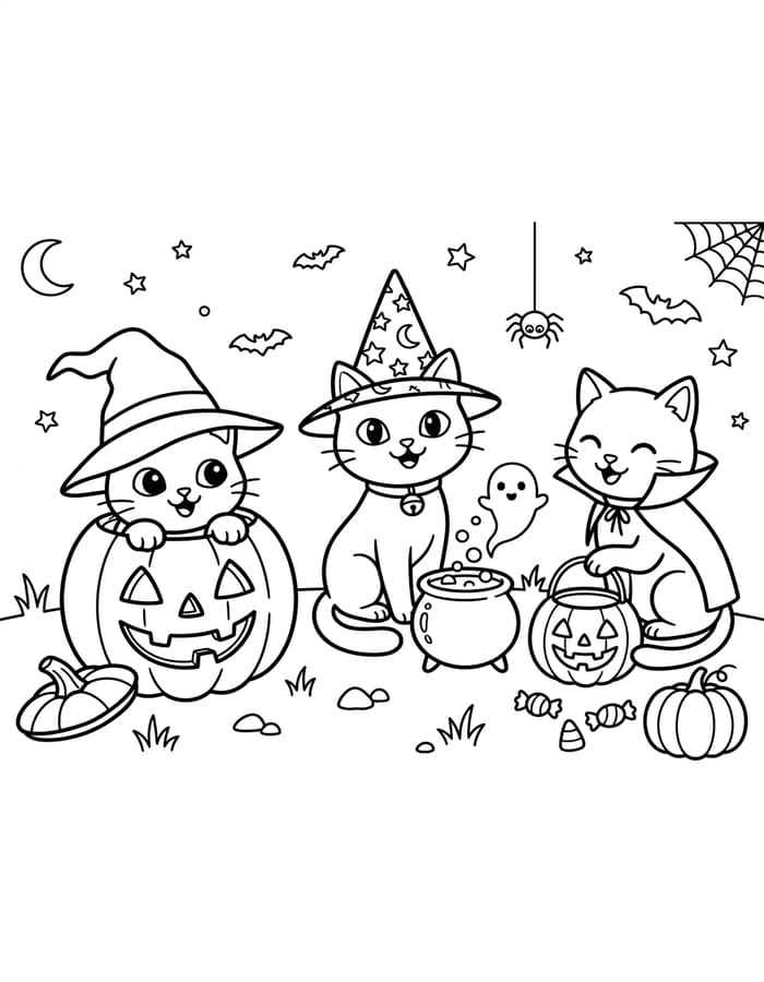 Halloween Katze kostenlos druckbare für Kinder