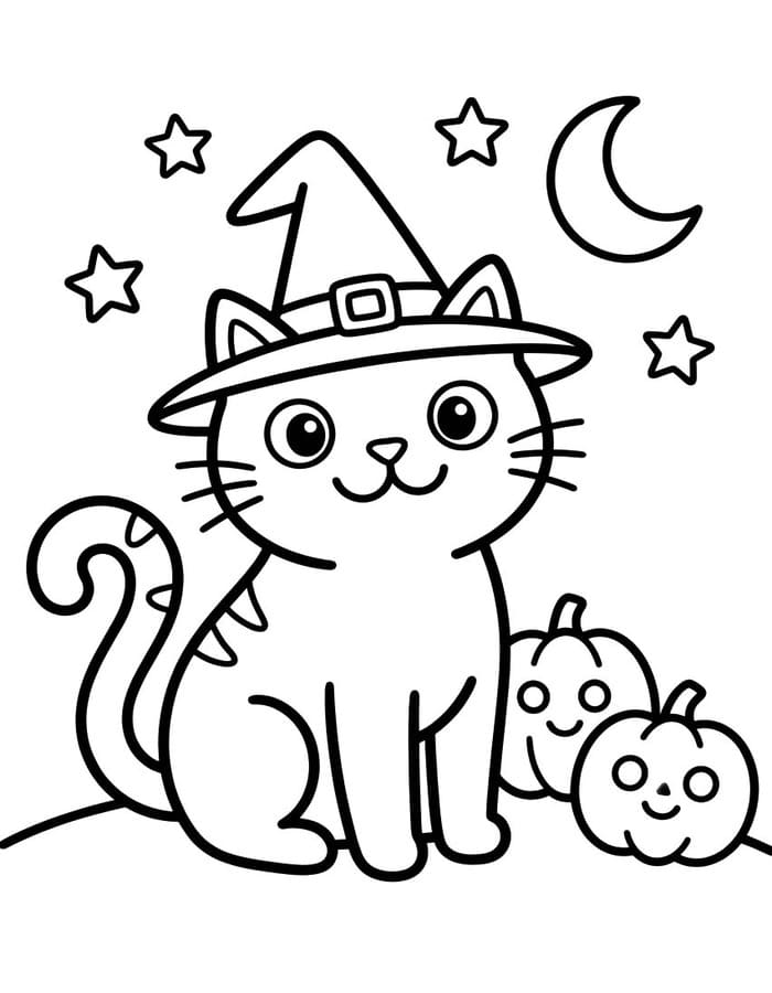 Halloween Katze kostenlos einfach