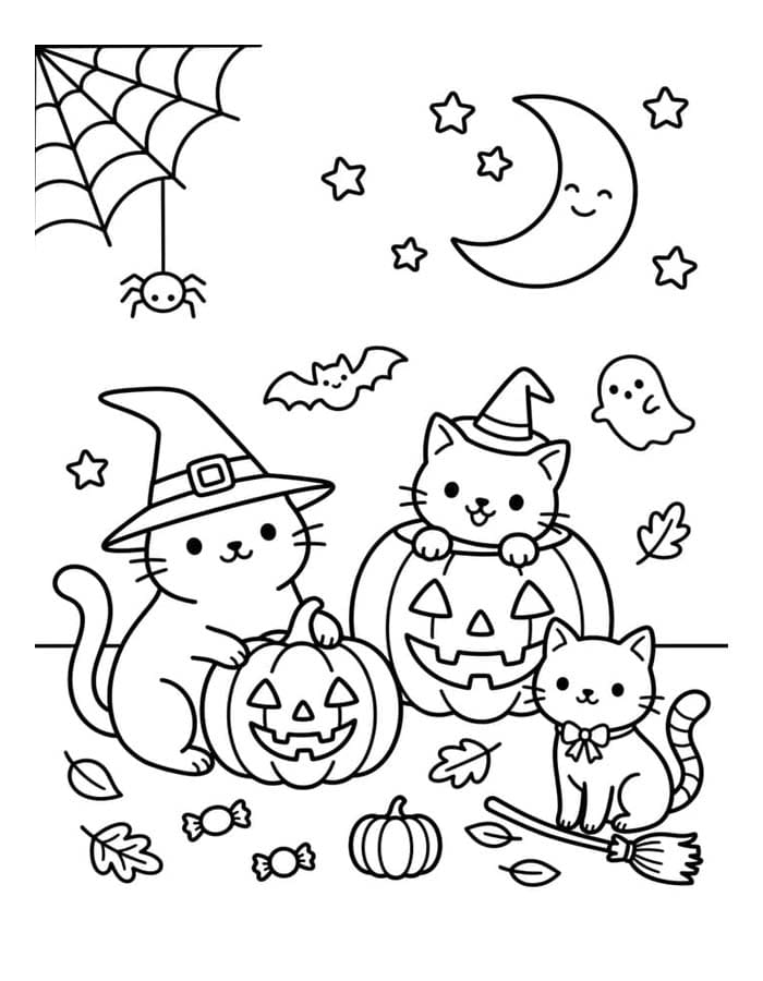 Halloween Katze zum Ausdrucken