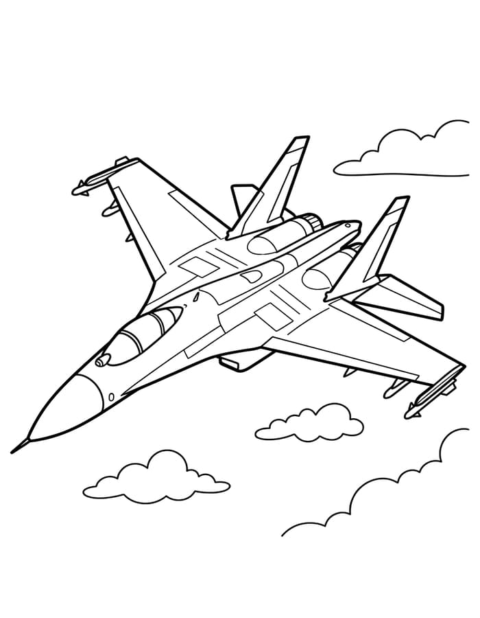 Kampfjet kostenlos druckbare schlicht