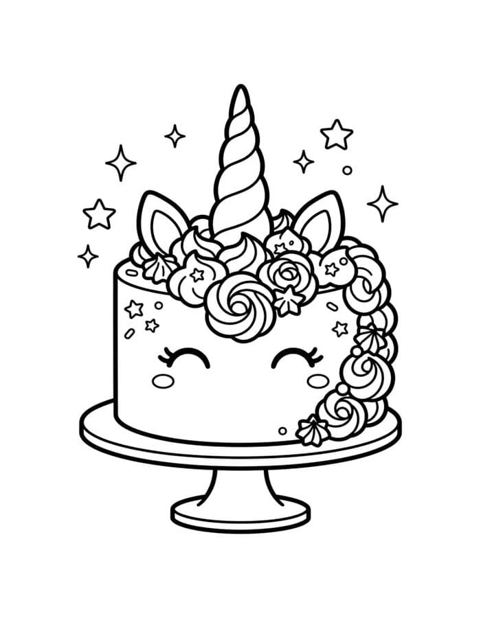 Einhornkuchen ausmalbilder