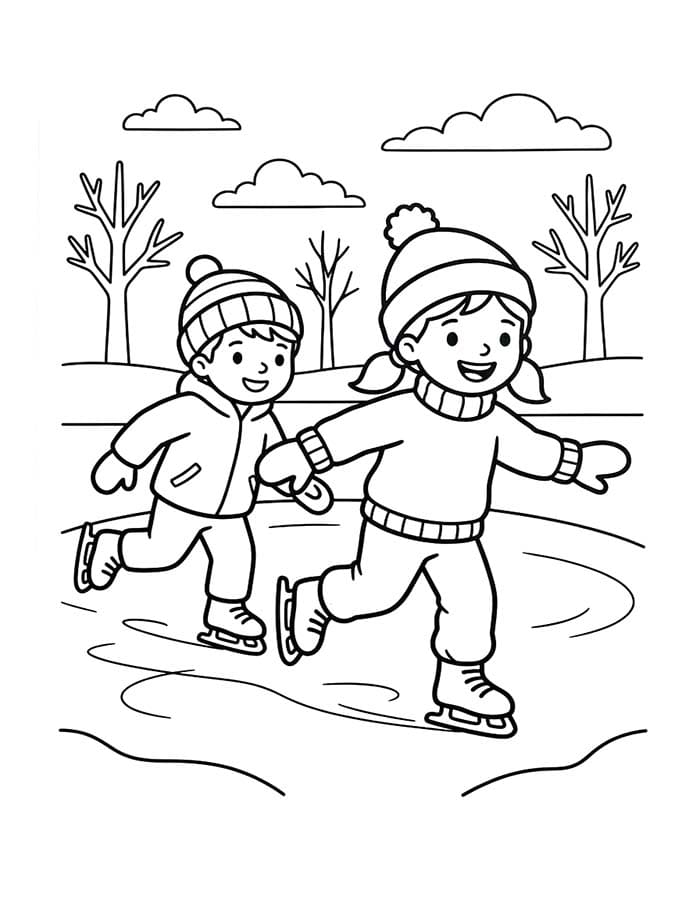 Schlittschuh zum Ausdrucken für Kinder