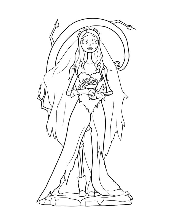 Zeichne Corpse Bride druckbare