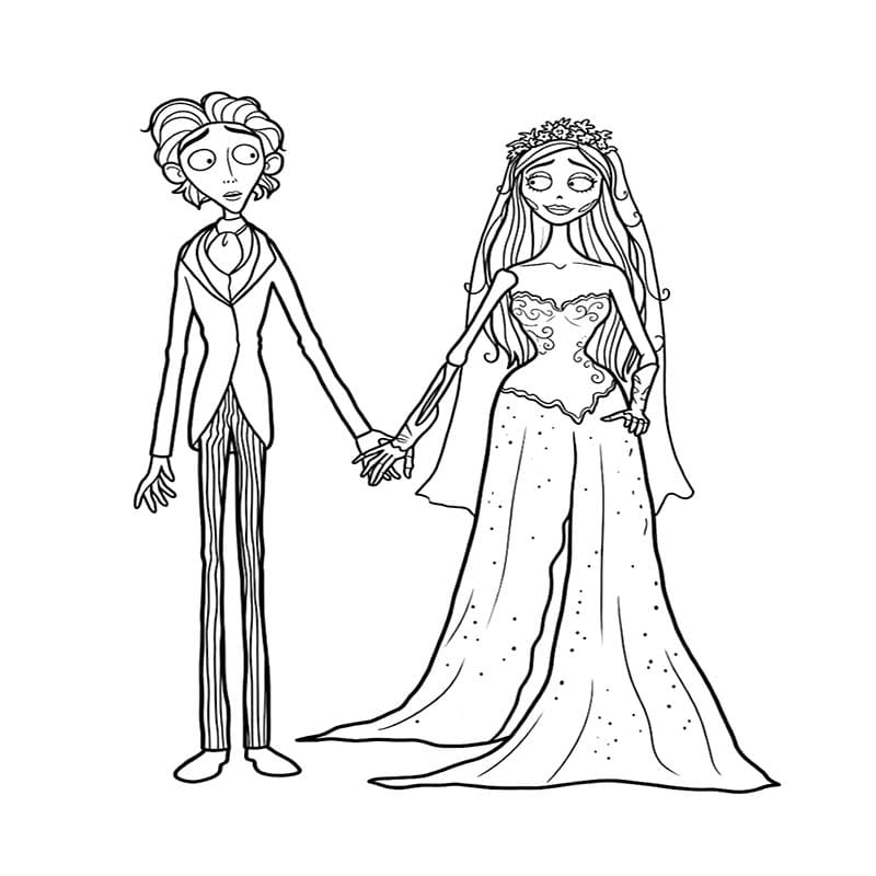 Zeichne Corpse Bride kostenlos druckbare basisch
