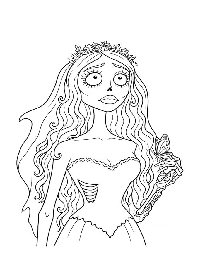 Zeichne Corpse Bride kostenlos schlicht