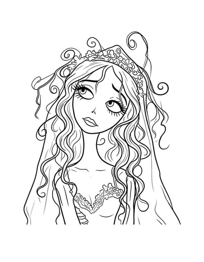 Zeichne Corpse Bride zum Ausdrucken