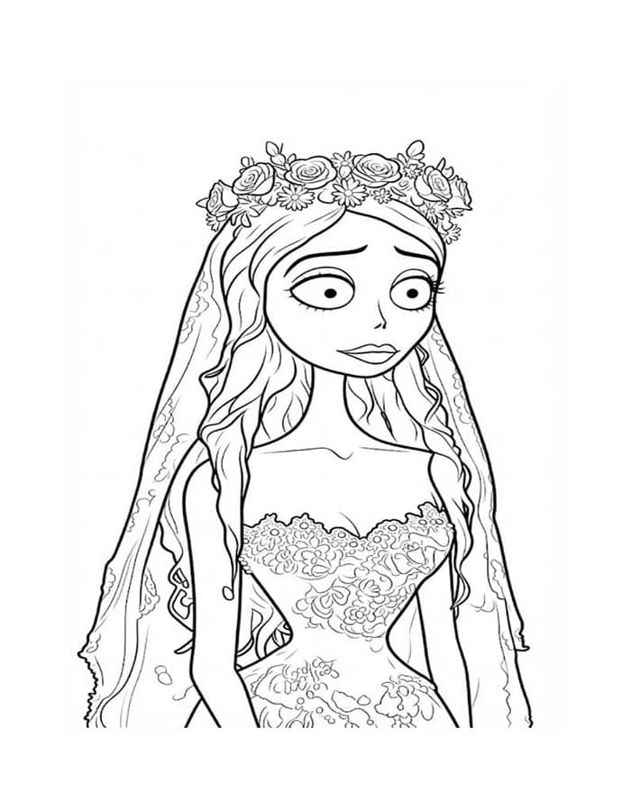 Zeichne Corpse Bride zum Ausdrucken für Kinder