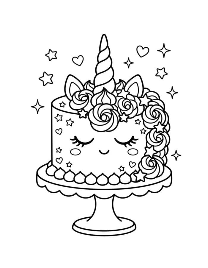 Zeichne Einhornkuchen für Kinder