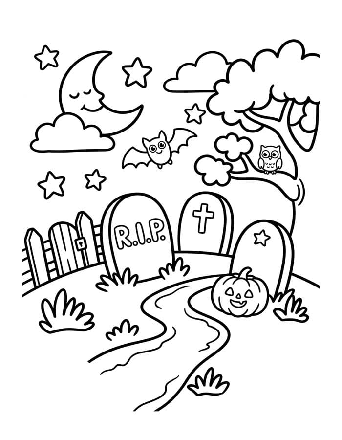 Zeichne Friedhof druckbare für Kinder