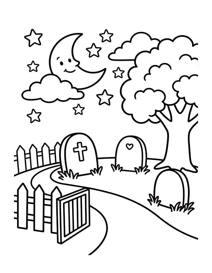 Zeichne Friedhof kostenlos einfach
