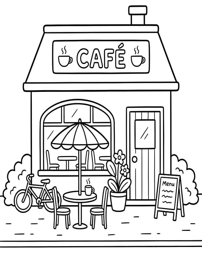 Zeichne Kaffee druckbare