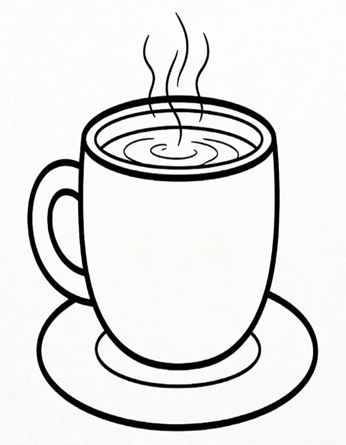 Zeichne Kaffee druckbare einfach
