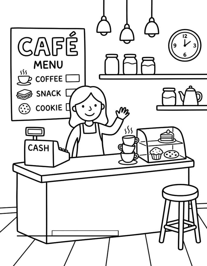 Zeichne Kaffee einfach