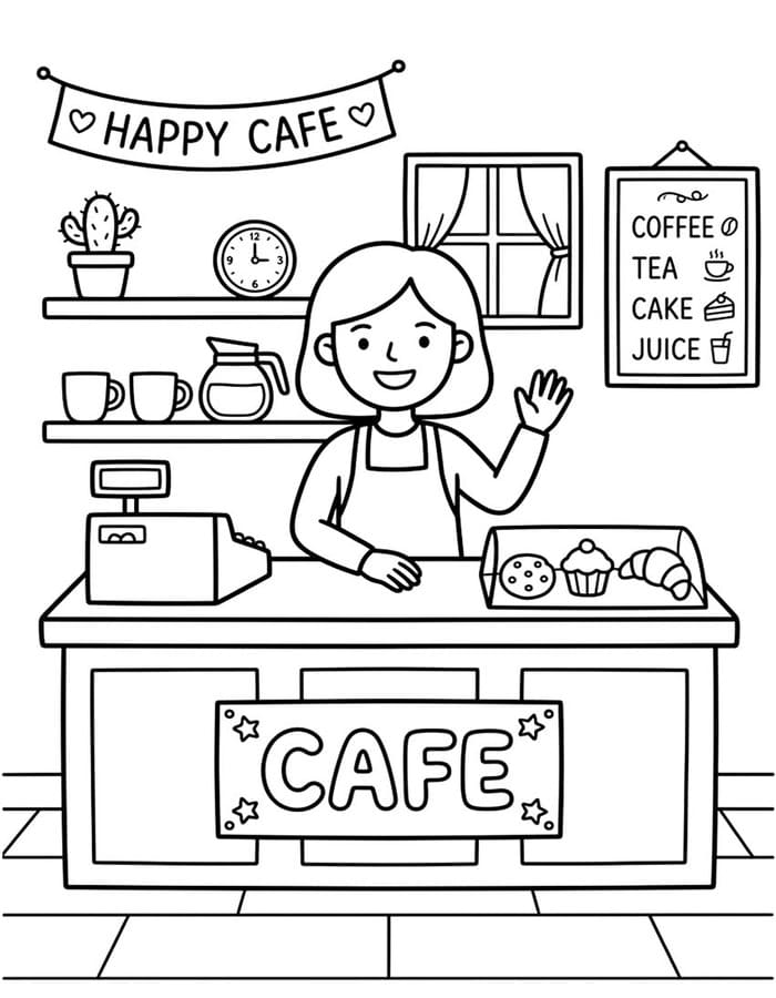 Zeichne Kaffee für Kinder
