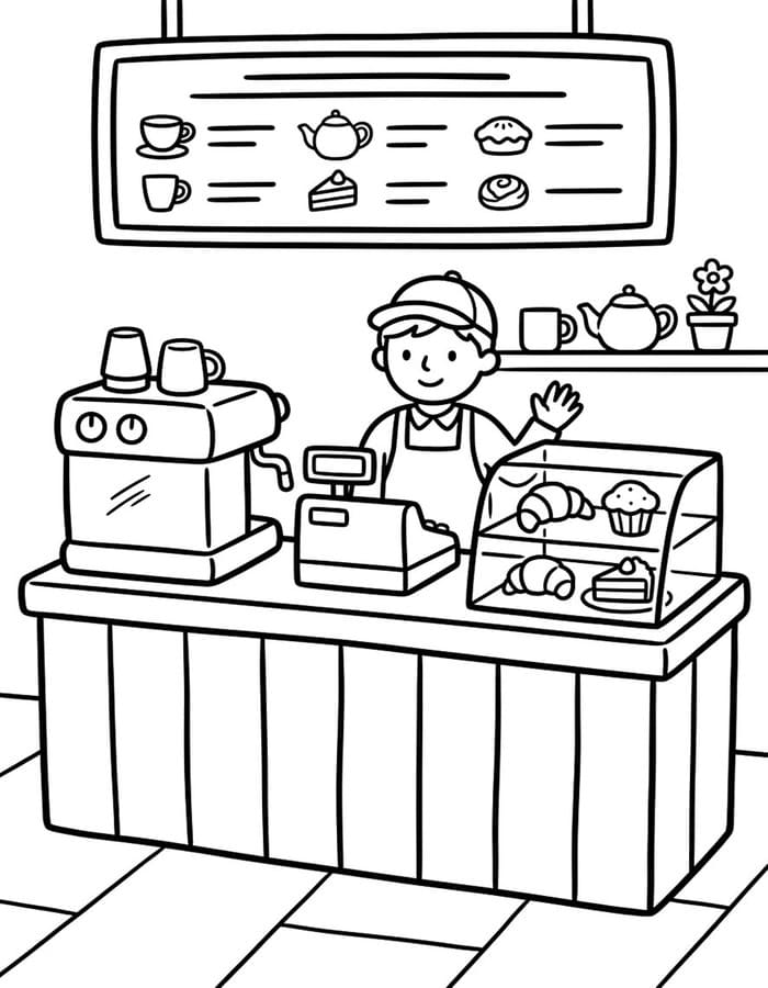 Zeichne Kaffee kostenlos druckbare einfach