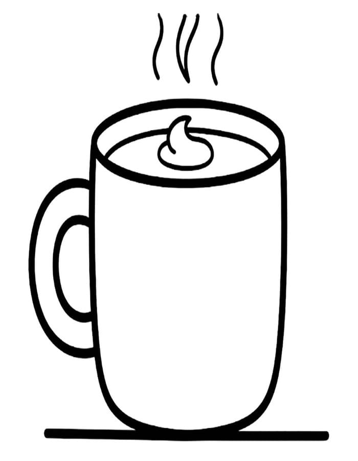 Zeichne Kaffee schlicht