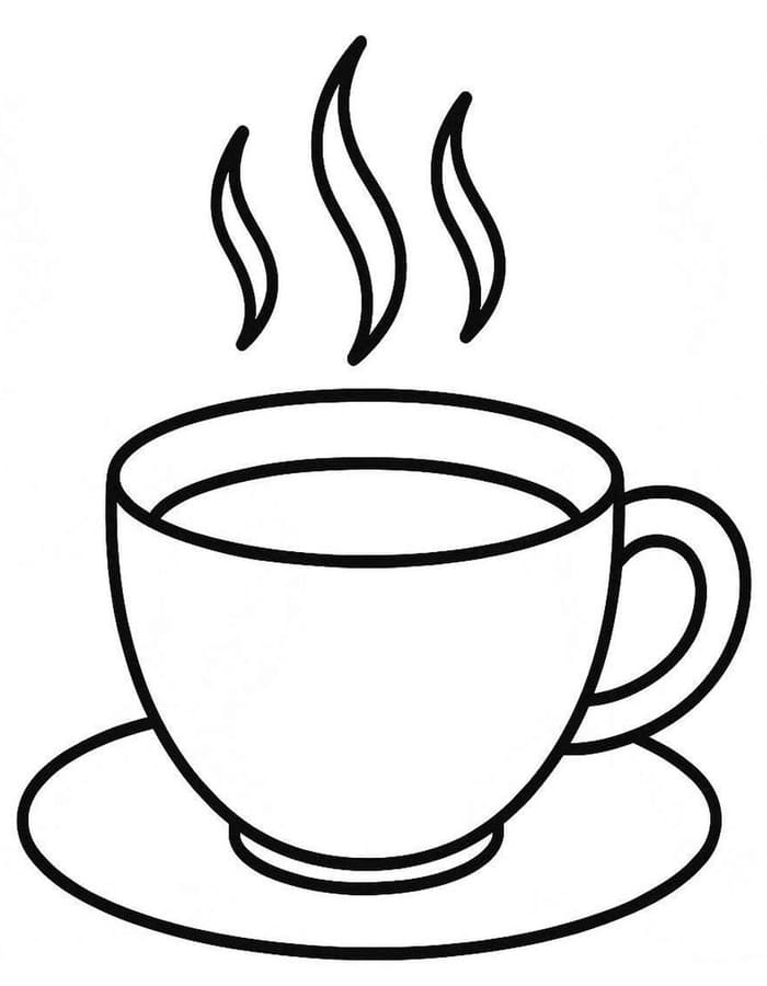 Zeichne Kaffee zum Ausdrucken