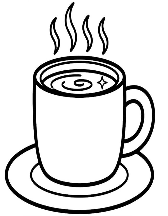 Zeichne Kaffee zum Ausdrucken für Kinder