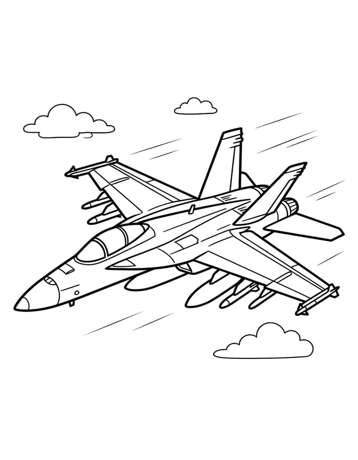 Zeichne Kampfjet