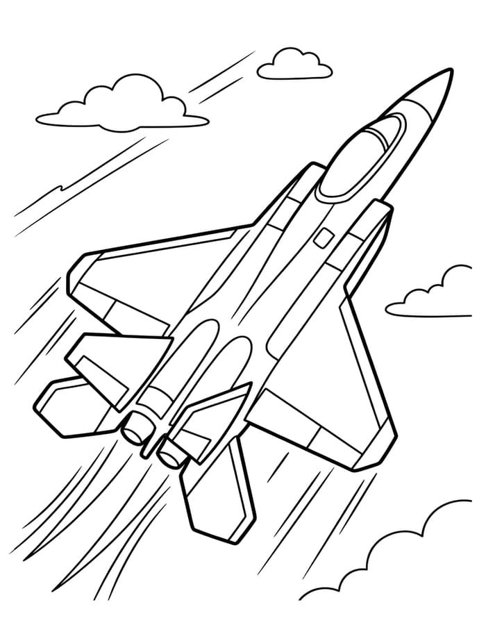 Zeichne Kampfjet druckbare