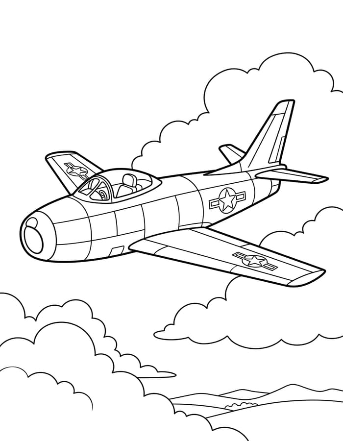 Zeichne Kampfjet druckbare für Kinder