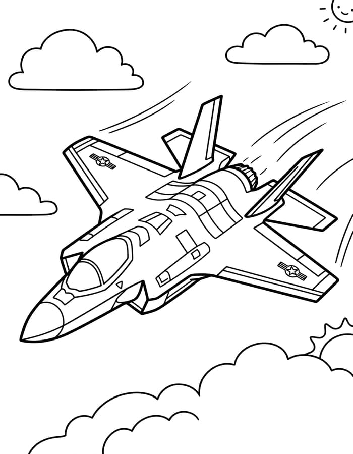 Zeichne Kampfjet einfach