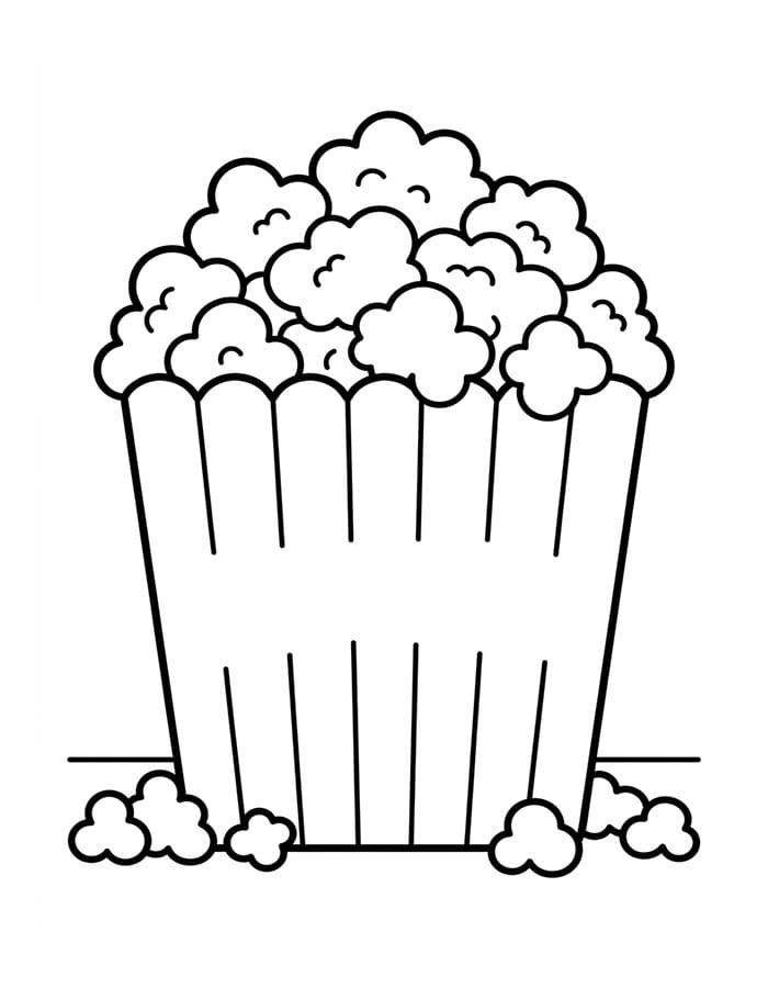 Zeichne Popcorn druckbare einfach