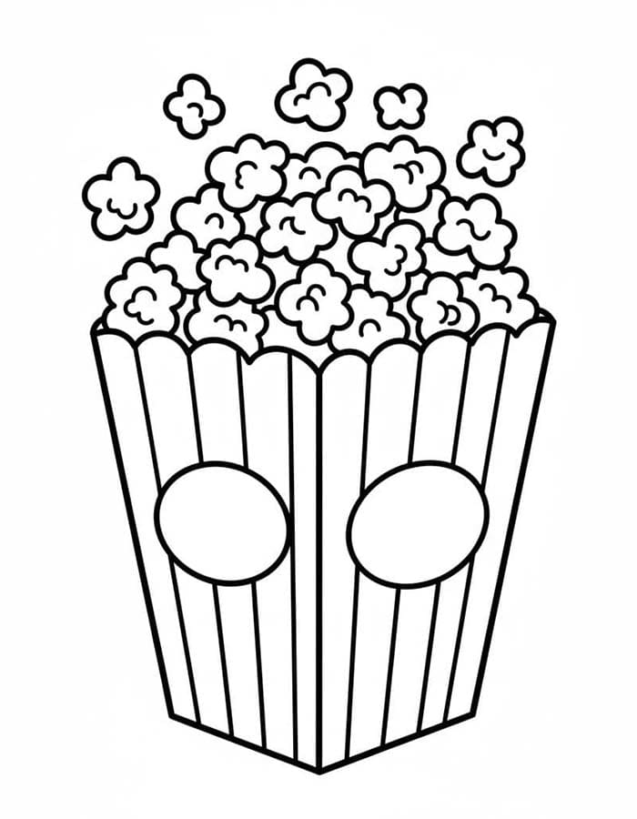 Zeichne Popcorn druckbare für Kinder