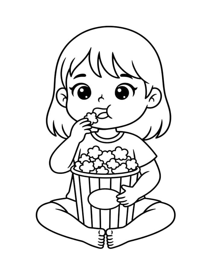Zeichne Popcorn kostenlos druckbare basisch