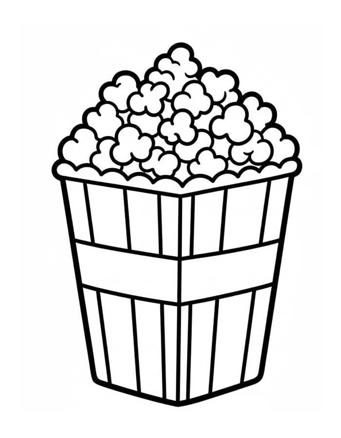 Zeichne Popcorn kostenlos druckbare schlicht