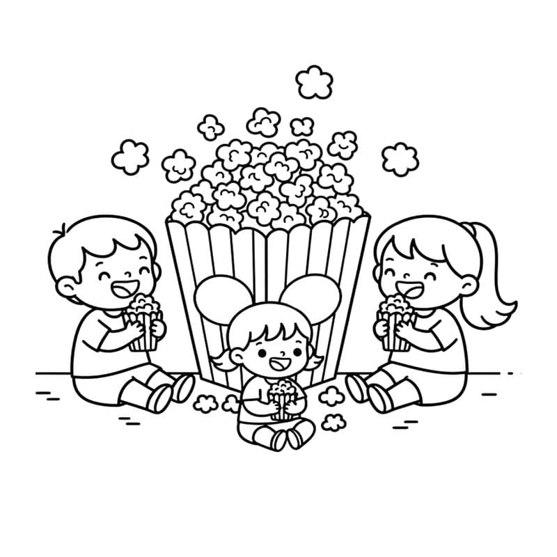 Zeichne Popcorn schlicht