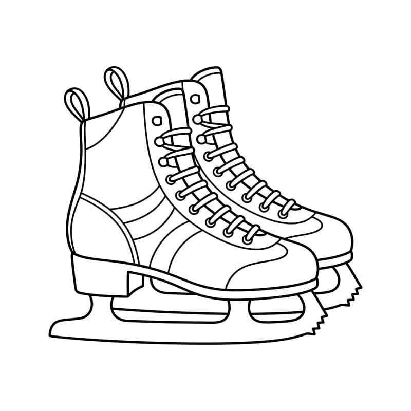 Zeichne Schlittschuh druckbare einfach