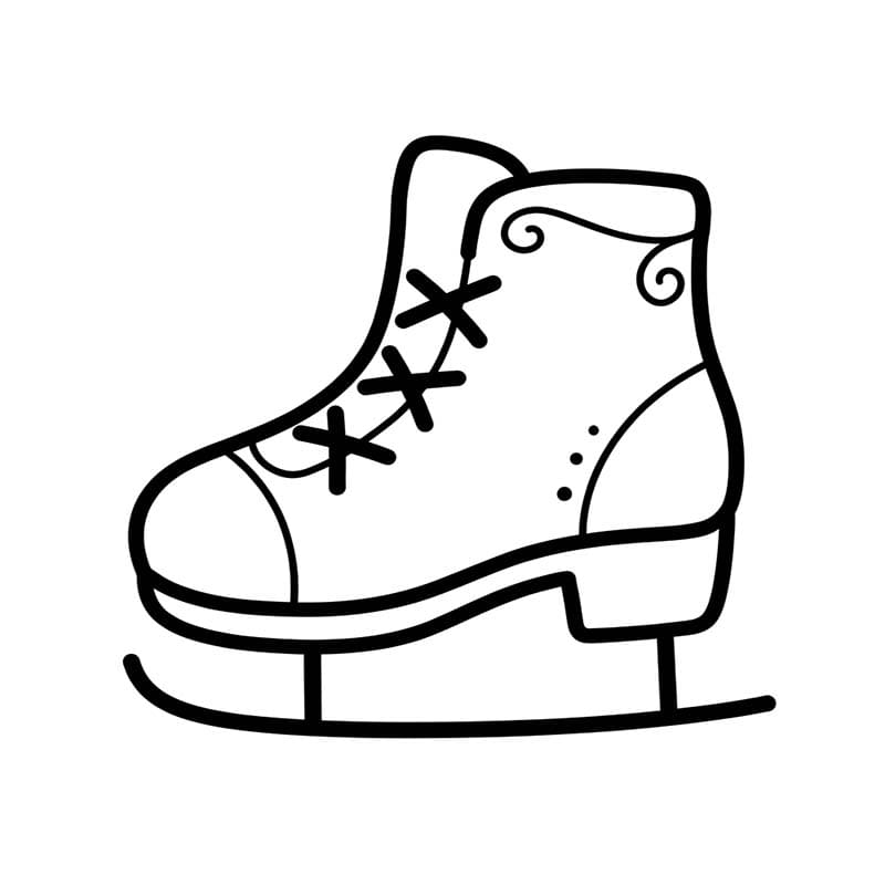 Zeichne Schlittschuh druckbare schlicht