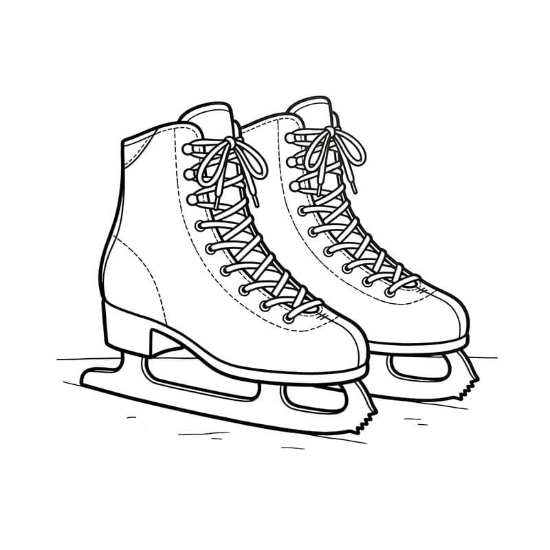 Zeichne Schlittschuh kostenlos druckbare einfach