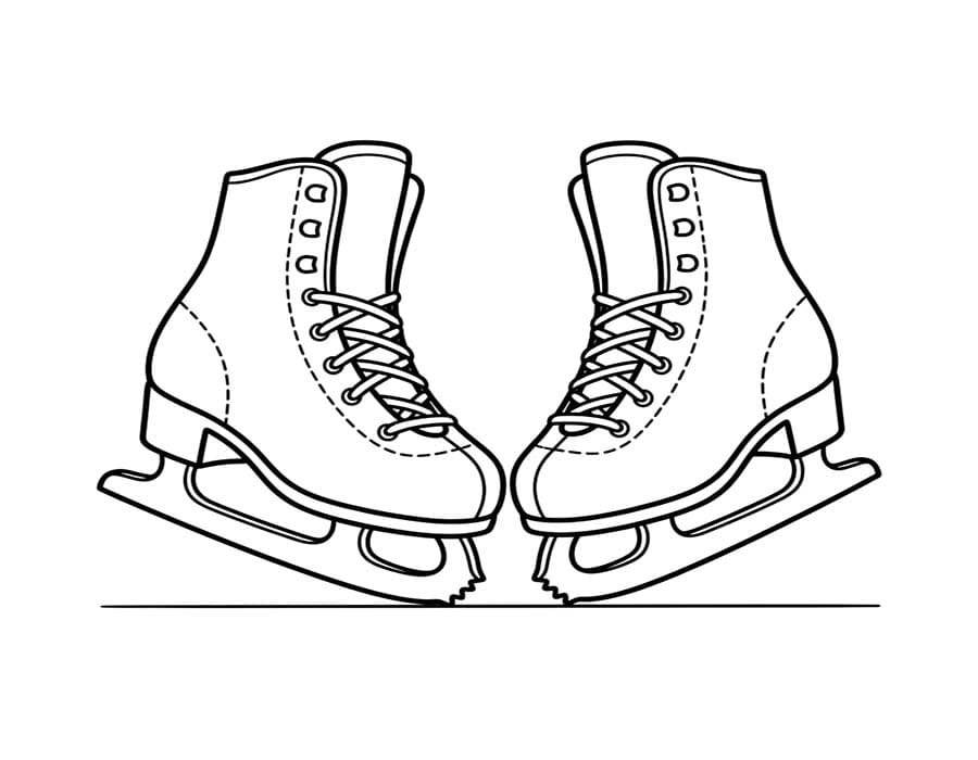 Zeichne Schlittschuh schlicht